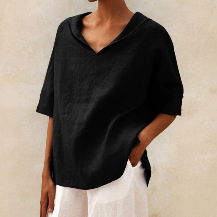 Renee™ - Women's V-Neck Casual Linen Shirt