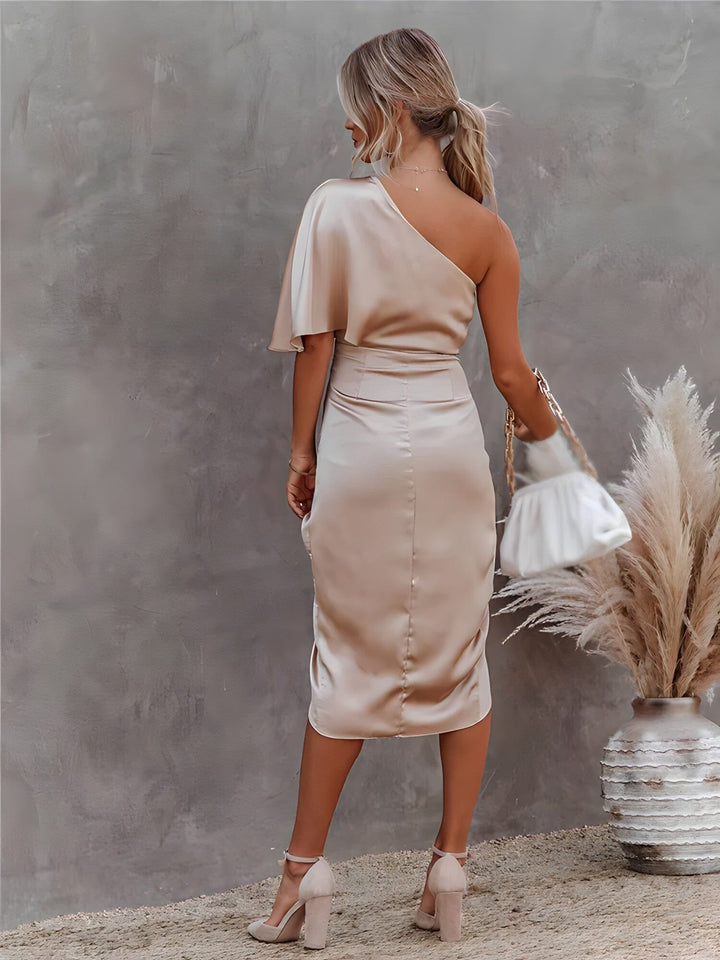 Emma™ | Elegant Silk Dress with a Slit